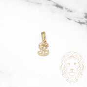 Pendentif - Or 10K jaune "S" mini pavé cz - PEG471