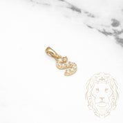 Pendentif - Or 10K jaune "S" mini pavé cz - PEG471