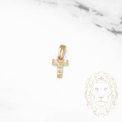 Pendentif - Or 10K jaune "T" mini pavé cz - PEG472