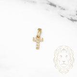 Pendentif - Or 10K jaune "T" mini pavé cz - PEG472