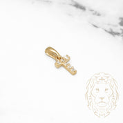 Pendentif - Or 10K jaune "T" mini pavé cz - PEG472