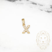 Pendant - 10K Yellow Gold "X" mini cz pavement - PEG476