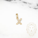 Pendentif - Or 10K jaune "X" mini pavé cz - PEG476