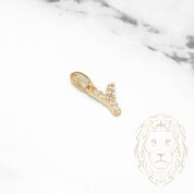Pendant - 10K Yellow Gold "Y" mini cz pave - PEG477