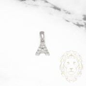 Pendentif - Or 10K blanc "A" mini pavé cz - PEG479