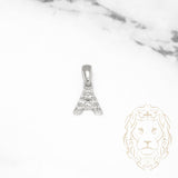 Pendentif - Or 10K blanc "A" mini pavé cz - PEG479