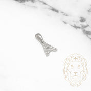 Pendentif - Or 10K blanc "A" mini pavé cz - PEG479
