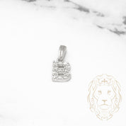 Pendant - 10K white gold "B" mini cz pave - PEG480