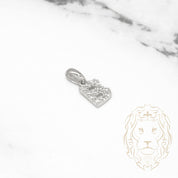 Pendant - 10K white gold "B" mini cz pave - PEG480