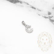 Pendant - 10K white gold "C" mini cz pave - PEG481