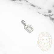 Pendant - 10K white gold "D" mini cz pave - PEG482