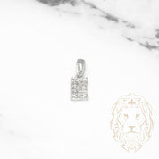 Pendentif - Or 10K blanc "E" mini pavé cz - PEG483