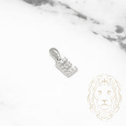 Pendentif - Or 10K blanc "E" mini pavé cz - PEG483