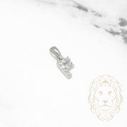 Pendant - 10K white gold "F" mini cz pave - PEG484