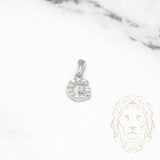 Pendentif - Or 10K blanc "G" mini pavé cz - PEG485