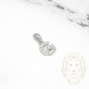 Pendant - 10K white gold "G" mini cz pave - PEG485