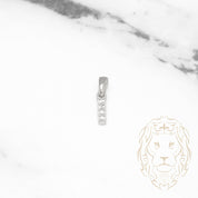 Pendant - 10K white gold "I" mini cz pave - PEG487