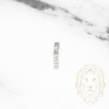 Pendentif - Or 10K blanc "I" mini pavé cz - PEG487