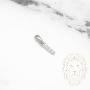 Pendant - 10K white gold "I" mini cz pave - PEG487