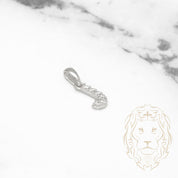 Pendant - 10K white gold "J" mini cz pave - PEG488