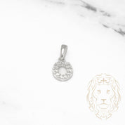 Pendant - 10K white gold "O" mini cz pave - PEG493