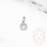 Pendant - 10K white gold "O" mini cz pave - PEG493