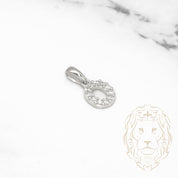 Pendant - 10K white gold "O" mini cz pave - PEG493
