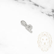 Pendant - 10K white gold "P" mini cz pave - PEG494