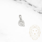 Pendant - 10K white gold "Q" mini cz pave - PEG495
