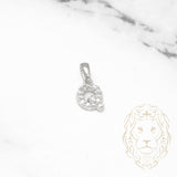 Pendentif - Or 10K blanc "Q" mini pavé cz - PEG495