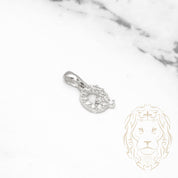 Pendant - 10K white gold "Q" mini cz pave - PEG495