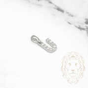 Pendant - 10K white gold "U" mini cz pave - PEG499