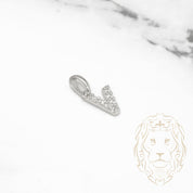 Pendant - 10K white gold "V" mini cz pavement - PEG500