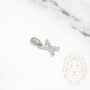 Pendant - 10K white gold "X" mini cz pavement - PEG502