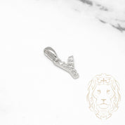 Pendant - 10K white gold "Y" mini cz pave - PEG503