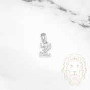 Pendentif - Or 10K blanc "Z" mini pavé cz - PEG504