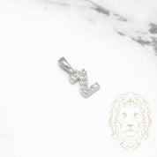 Pendentif - Or 10K blanc "Z" mini pavé cz - PEG504