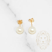 Studs - 14K yellow gold freshwater pearls 5.5mm - BOG458