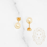 Studs - 14K yellow gold freshwater pearls 5.5mm - BOG458