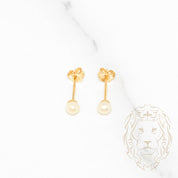 Studs - 14K yellow gold freshwater pearls 4.5mm - BOG457