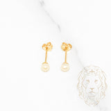 Studs - Or 14K jaune perles d'eau douce 4.5mm - BOG457