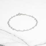 Bracelet femme - Argent  en forme de coeur 7.5" - BRS011