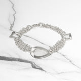 Bracelet femme - Argent  câble & formes contemporaines 7.5" - BRS017