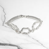 Bracelet femme - Argent styles mixte twist & motif clé grecque 7.5" - BRS025