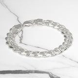 Men's Bracelet - Double-Faced Cuban Silver 12mm 8.5" - BRS031