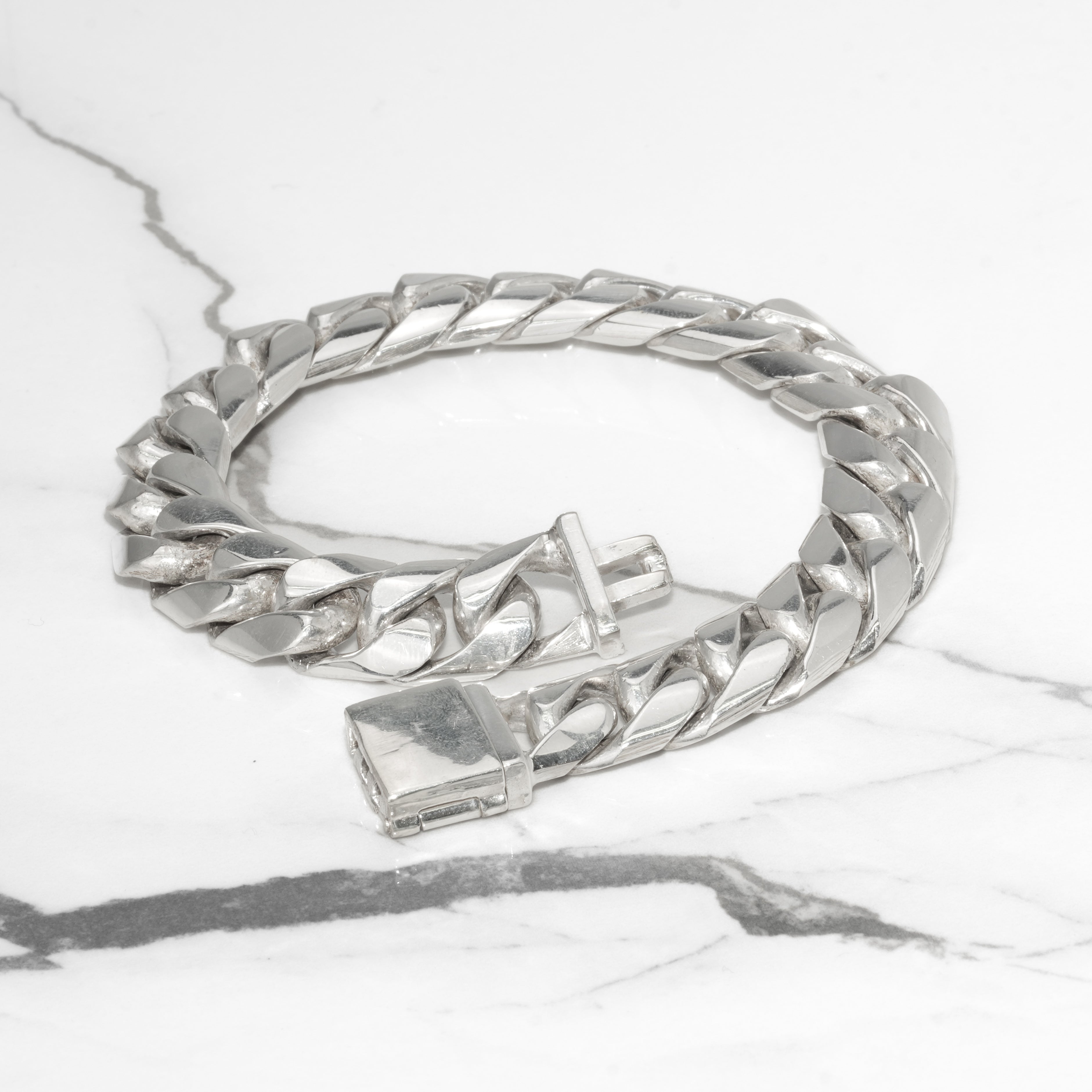 Cubaine Chaine Argent Homme Luxe Bracelet Homme Argent Cuban Link