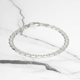 Bracelet - Silver Textured Anchor 6mm 9" - BRS047