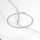 Bracelet femme - Argent  cuban link 3mm 7" - BRS054