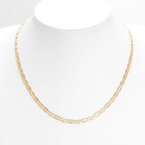 Woman's necklace - 18" textured 14K gold tricolor yellow, white & navy pink - CHG350