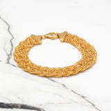 Bracelet - Or 14K jaune cuban link tressés 7.5" - BRG359